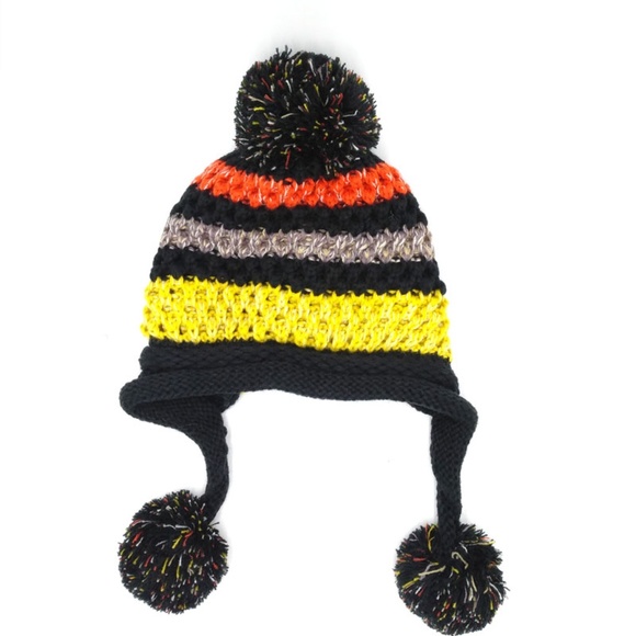 Winter Colorful Knit Pom Pom Hat Fleece Lined - Picture 4 of 6